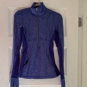 Purple Quarter-Zip Athletic Pullover